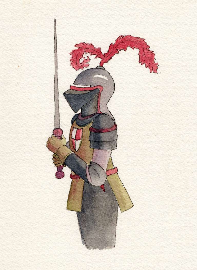 illustration of a knight in armor